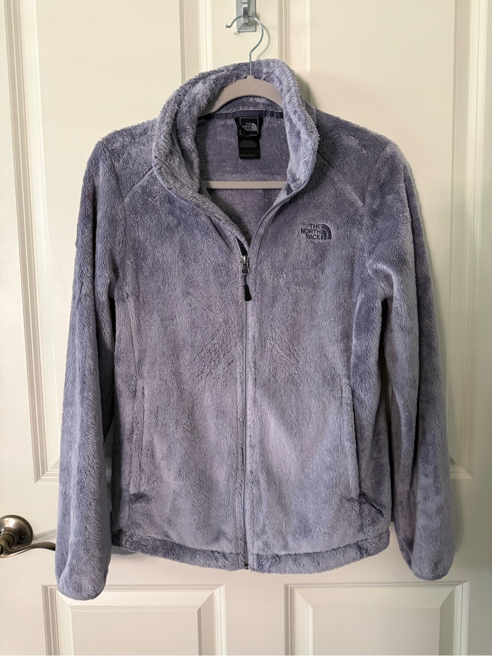 The North Face Women’s Plush Full-Zip Teddy Jacket - Gray, medium.